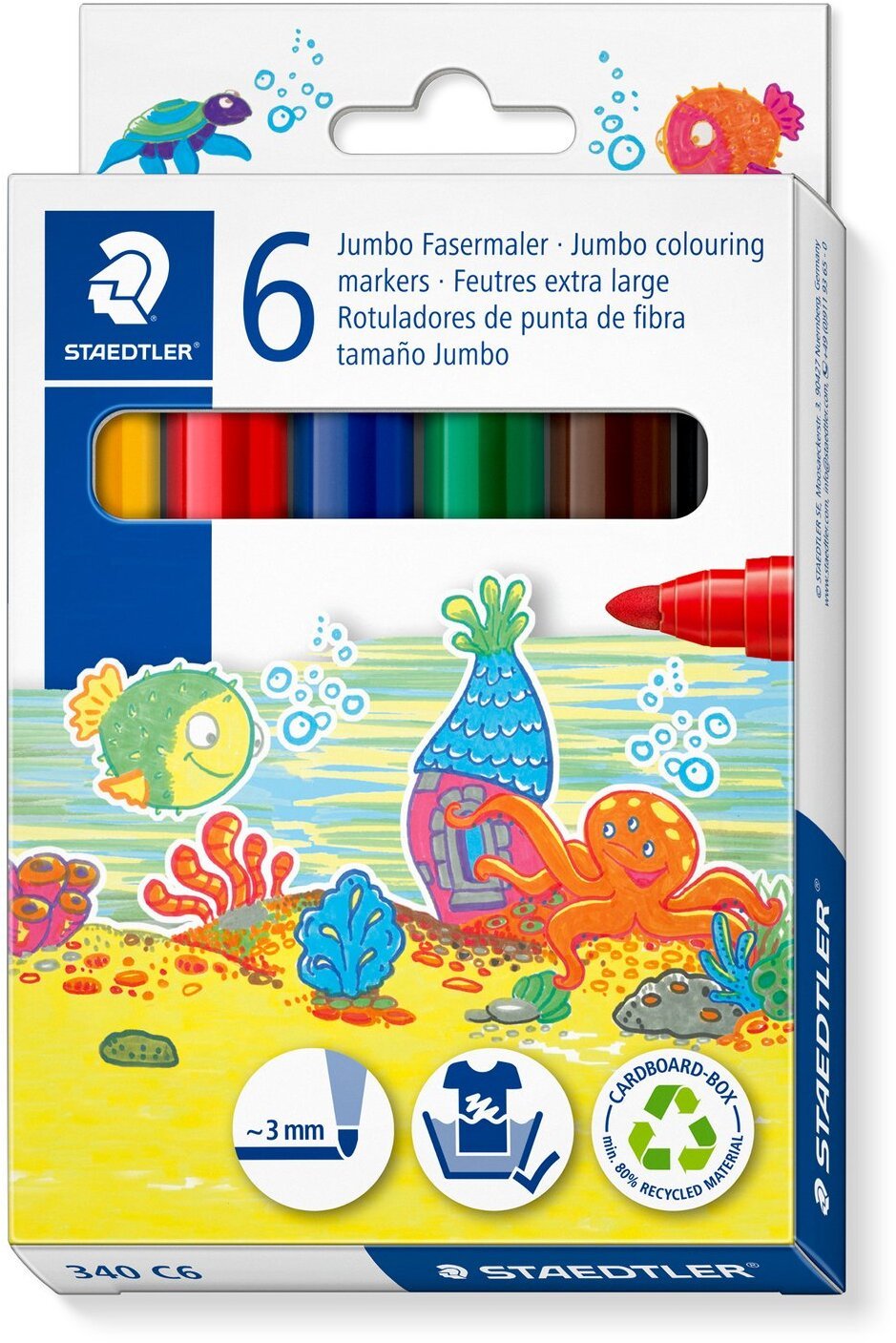 Staedtler STAEDTLER Fasermaler Noris Jumbo 6er-Set