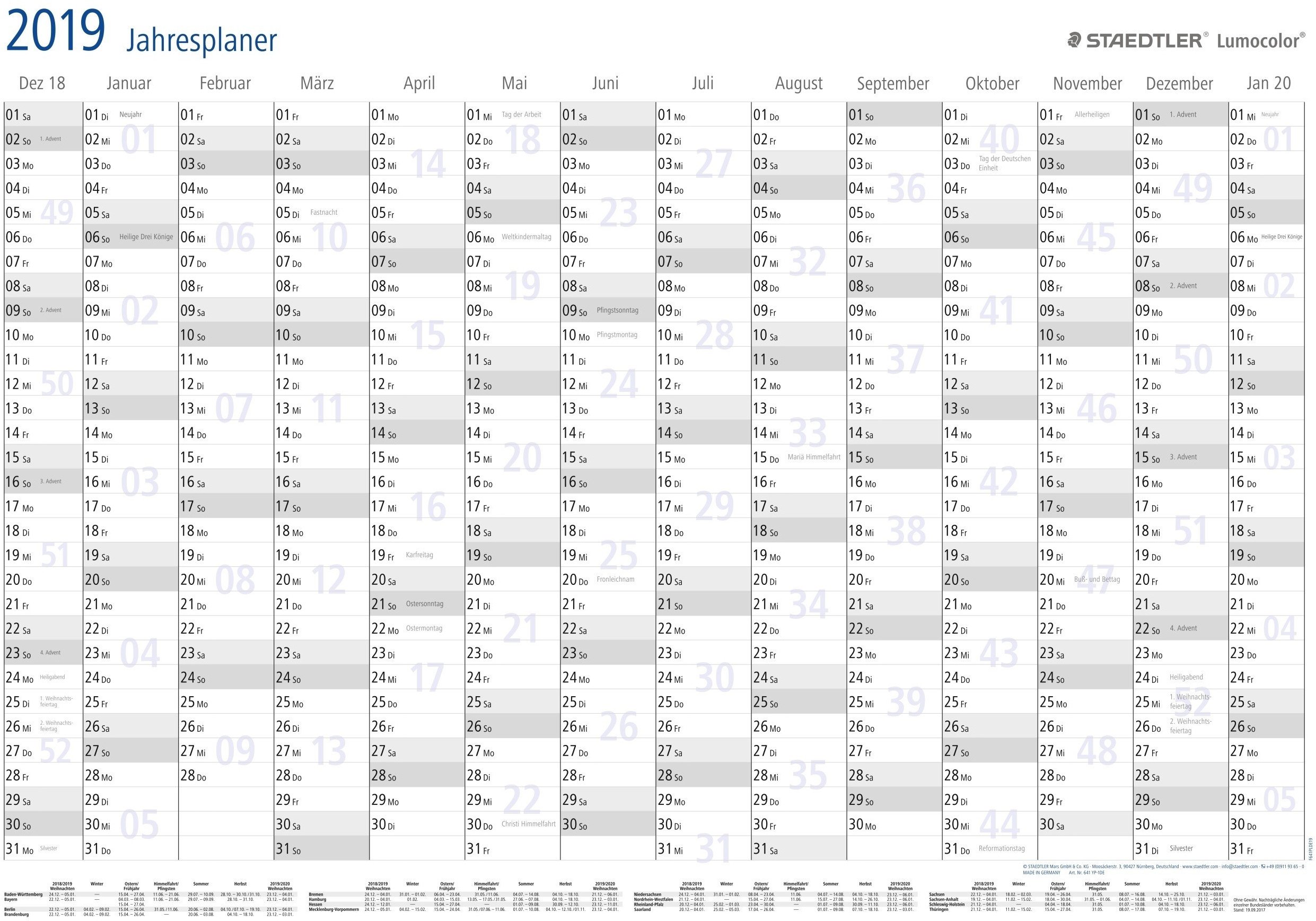 Staedtler STAEDTLER Jahresplaner Lumocolor year planner