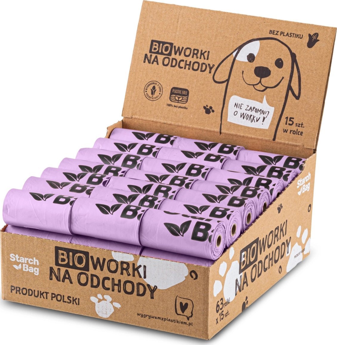 StarchBag STARCHBAG Kompostowalne BIOworki*odchody 63 rolki