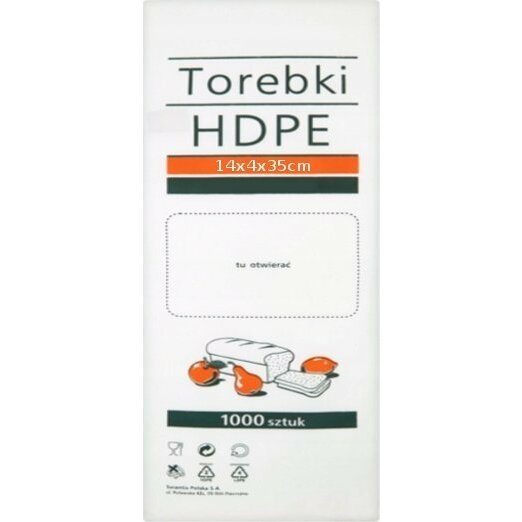 Stella Torebki  HDPE, 14x4x35cm, 1000  transparentne