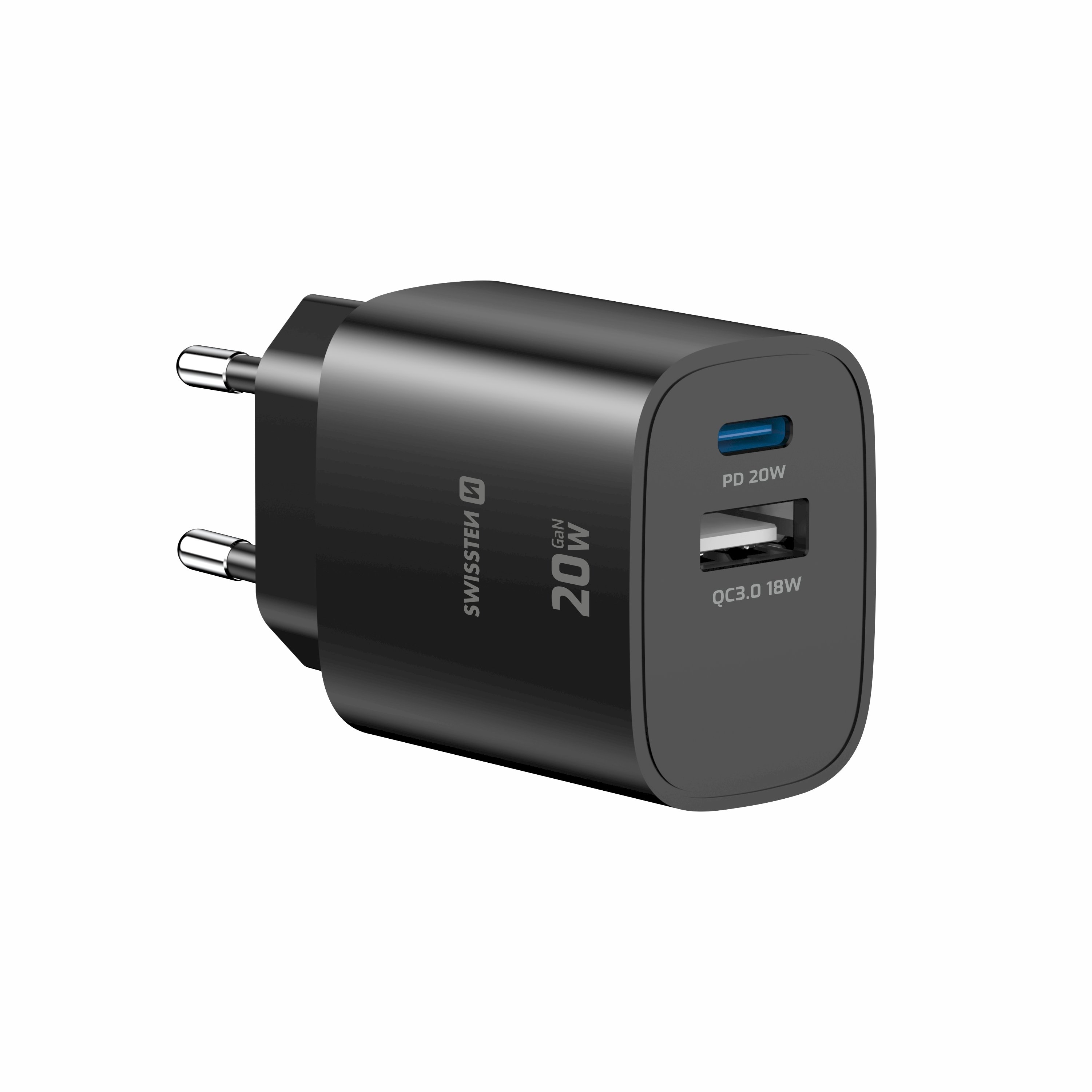 Swissten Edge GaN  1x USB-A 1x