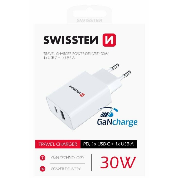 Swissten GaN Tīkla Lādētājs PD 30W