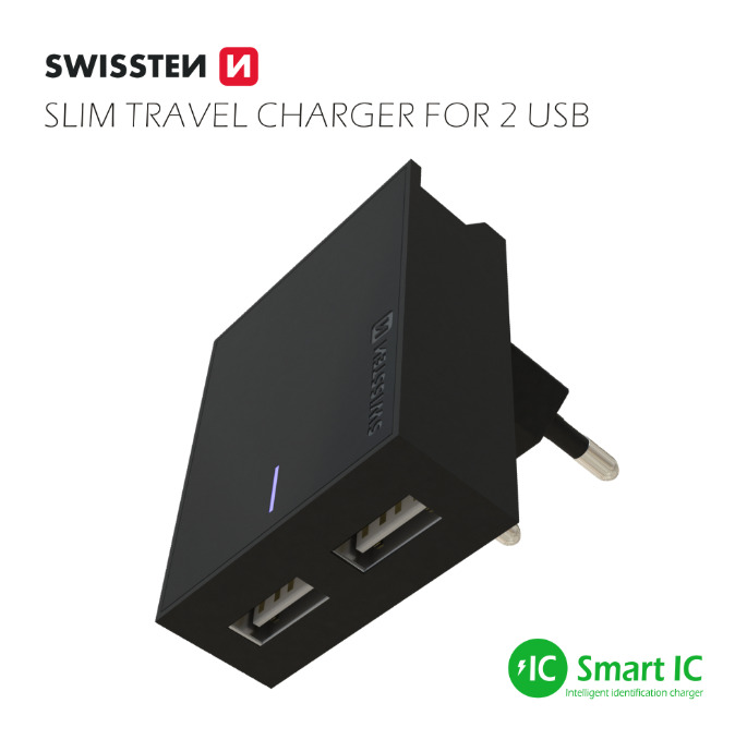 Swissten Premium Tīkla Lādētājs 2x USB