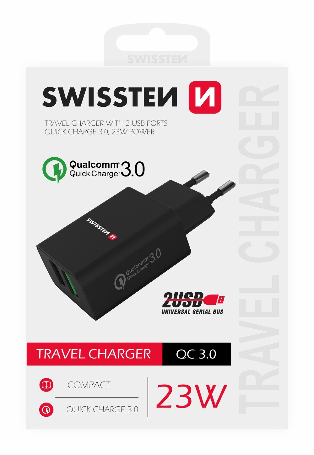 Swissten Premium Tīkla Lādētājs 2x USB