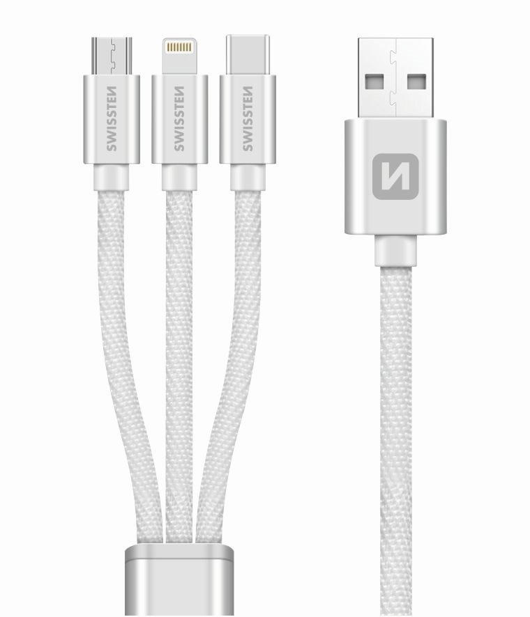 Swissten Textile Universal 3in1 USB-C /
