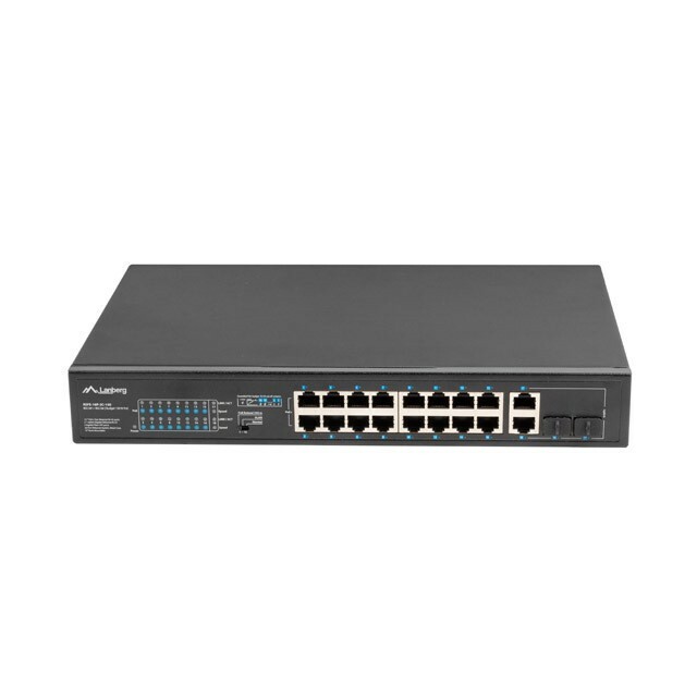 Lanberg Switch rack 19" POE+ 16x