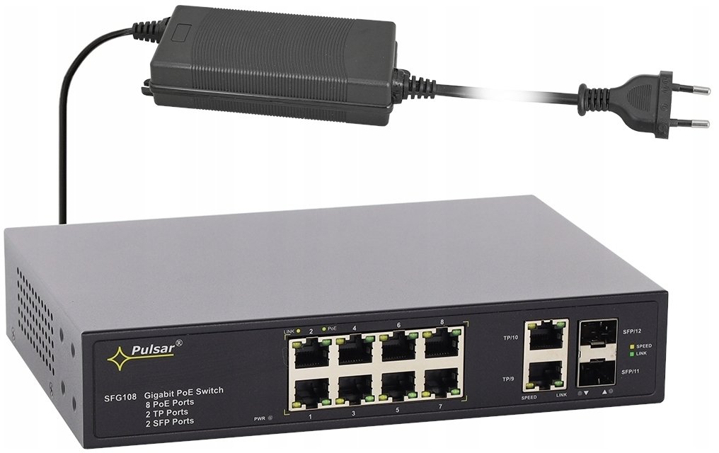 Switch Pulsar SFG108-90W Switch PoE 12-portowy