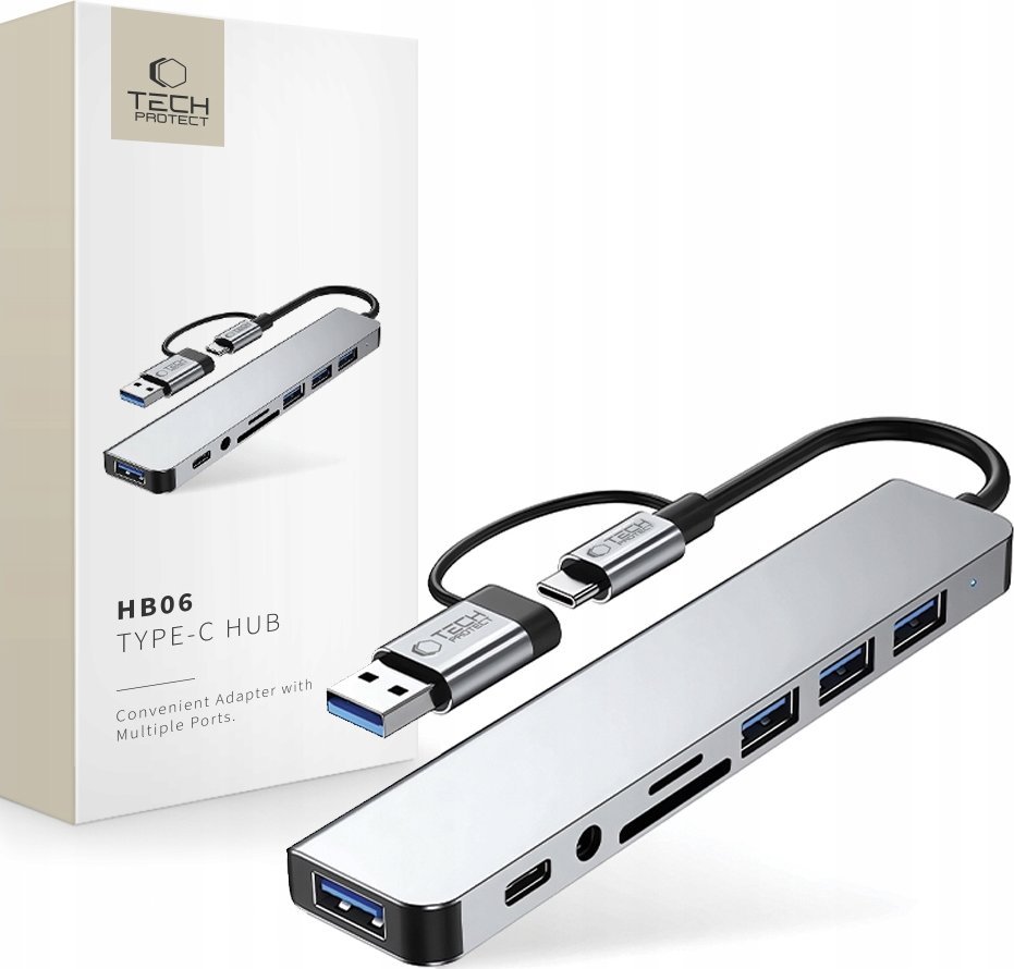 TECH-PROTECT HB06 HUB ADAPTER 9IN1 TYPE-C