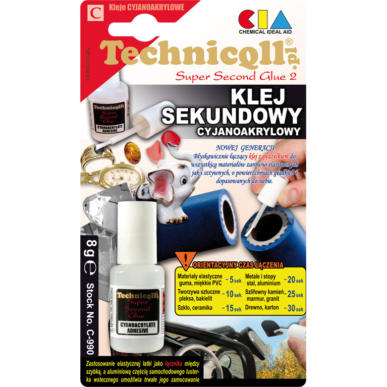 Technicqll  sekundowy cyjanoakrylowy z pędzelkiem 8g