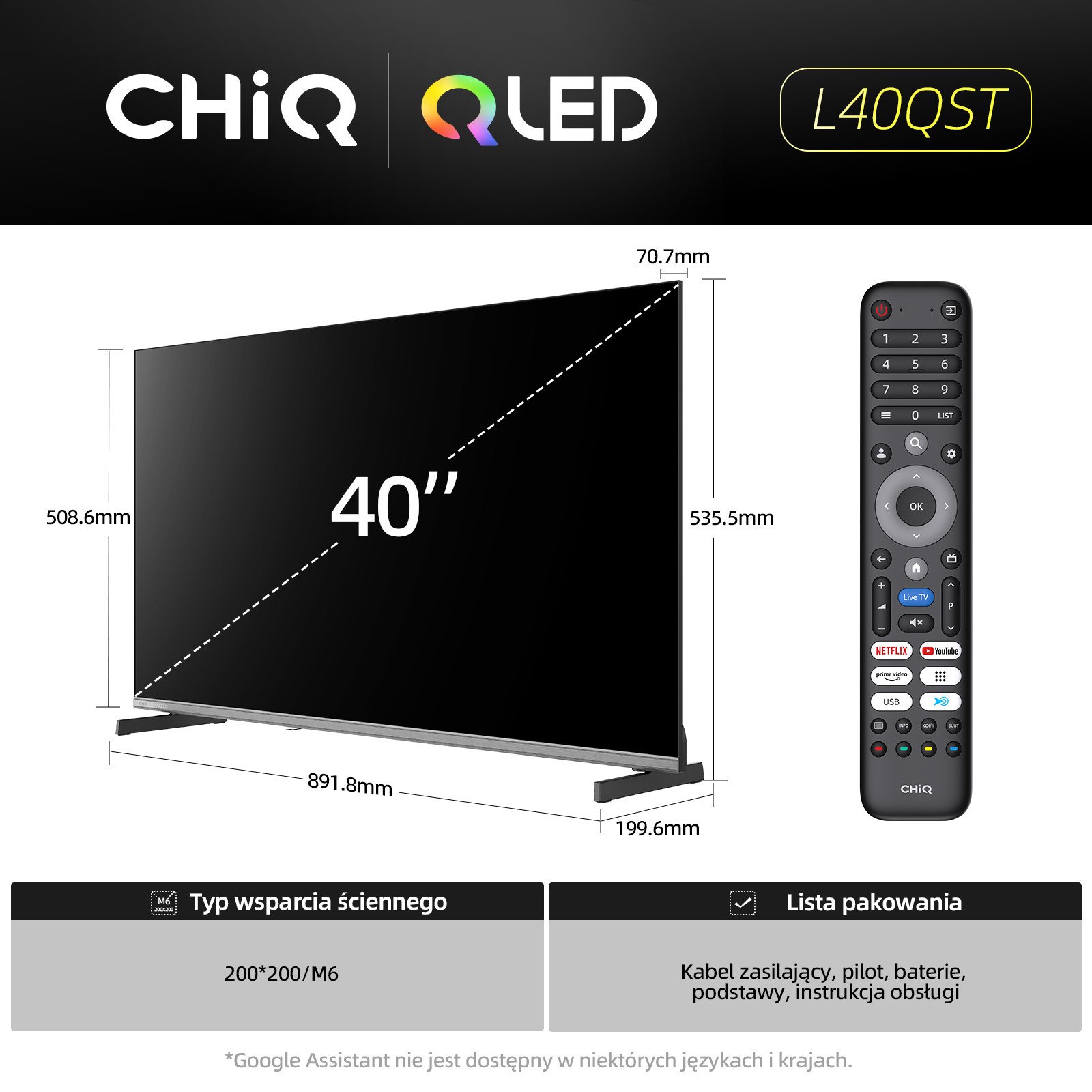 Telewizor CHiQ L40QST QLED 40" Full