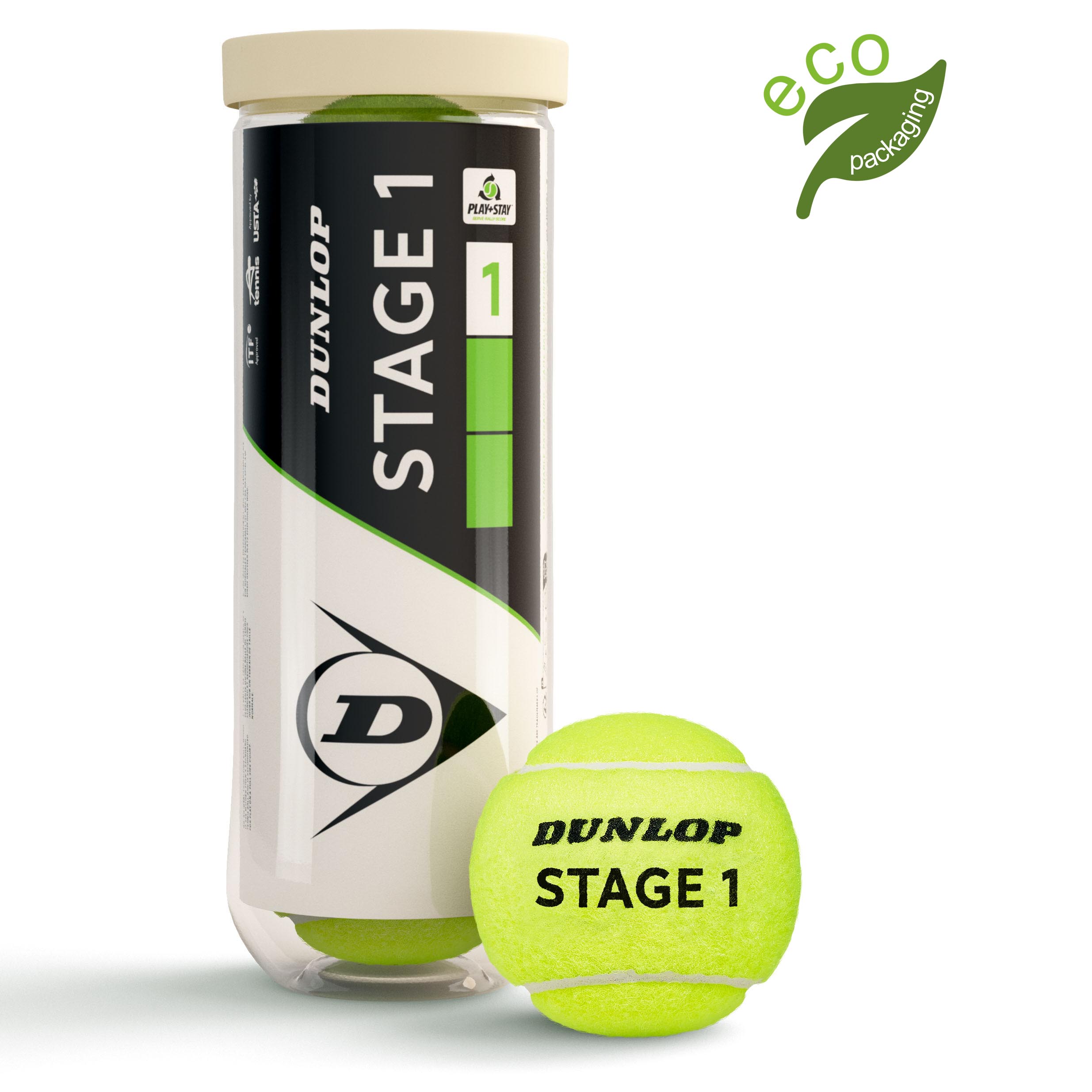 Tennis balls DUNLOP STAGE 1 GREEN