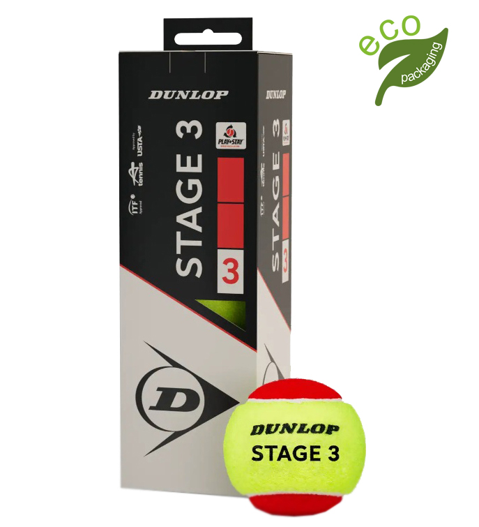 Tennis balls DUNLOP STAGE 3 RED