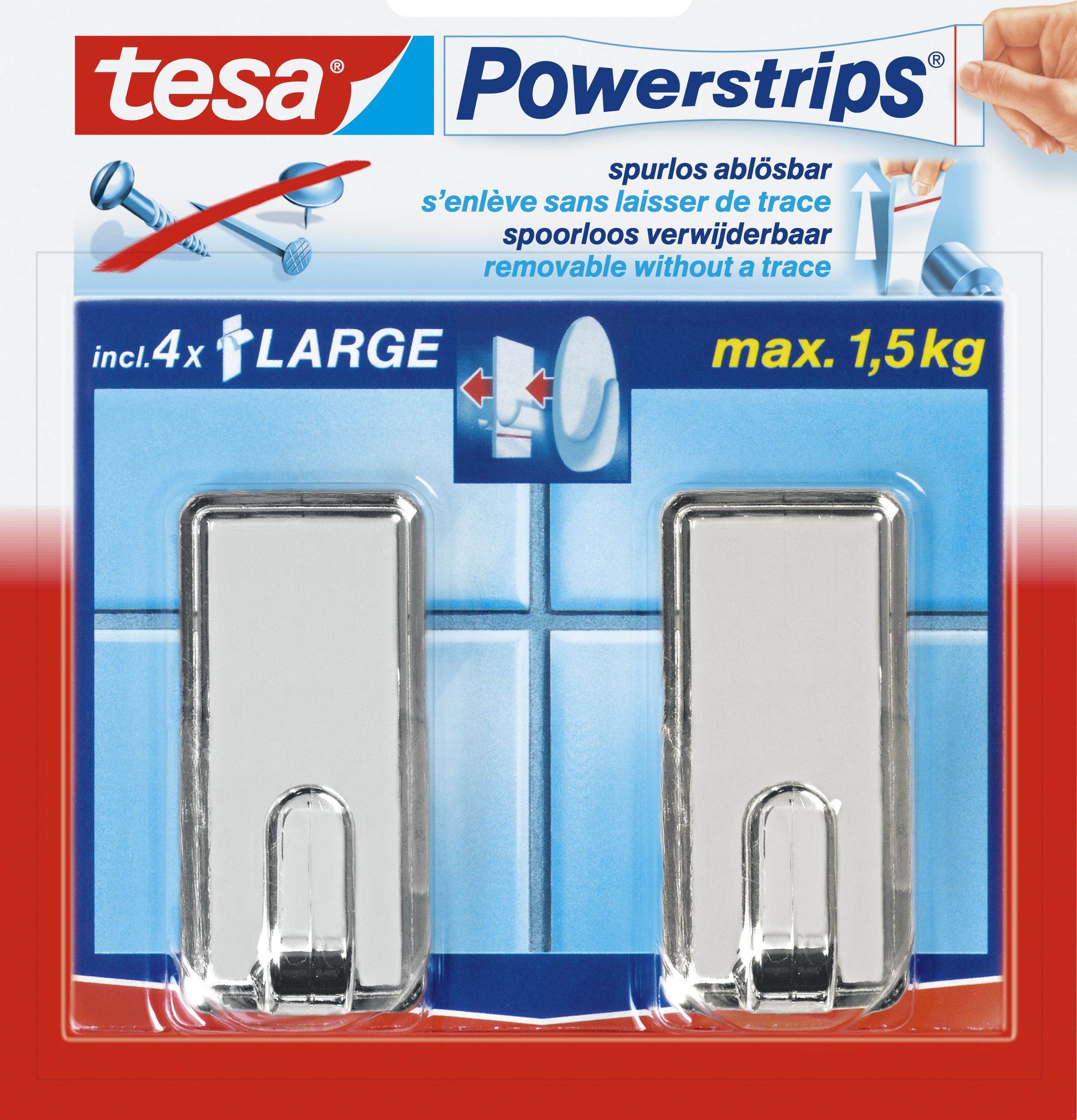 Tesa ukai PowerStrips Large Classic chromowane