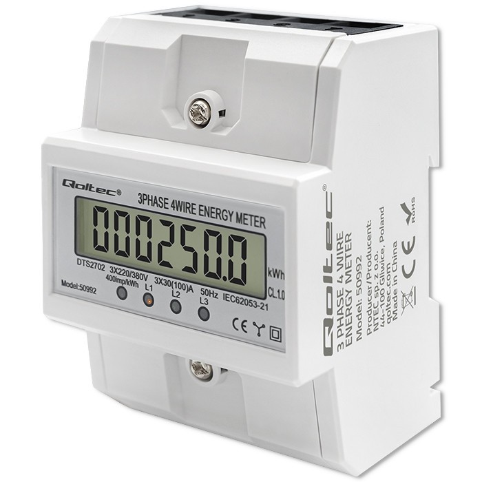 Qoltec Three phase electronic meter DIN