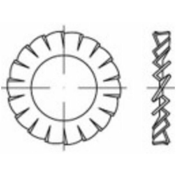 Toolcraft TOOLCRAFT 138455 Stjernefjederskiver Indvendig diameter: