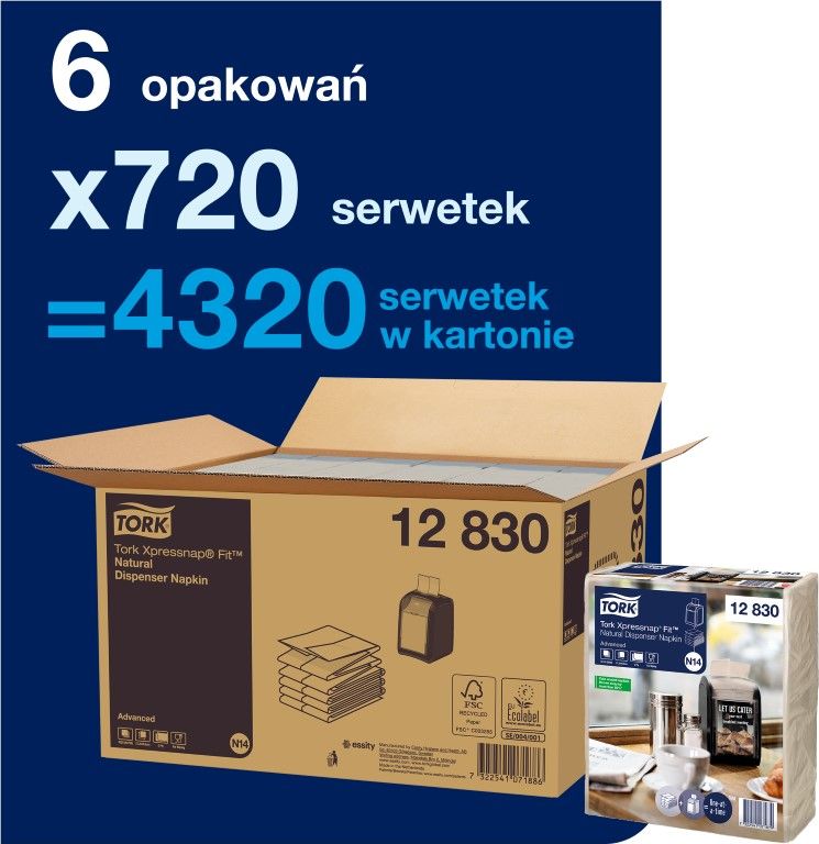 Tork Xpressnap Fit - Serwetki dyspenserowe