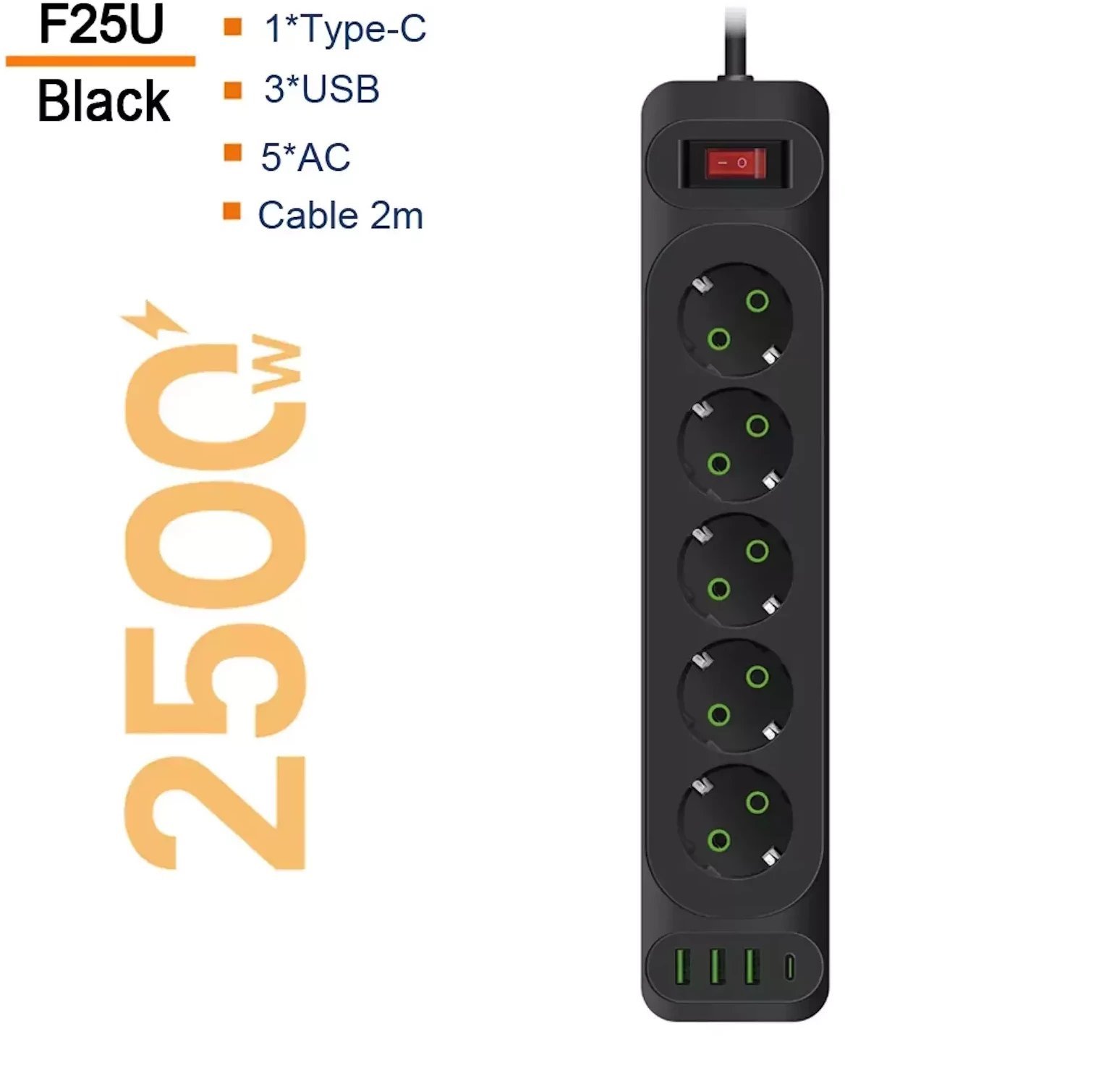 Transcend F25U 2m extension cord with
