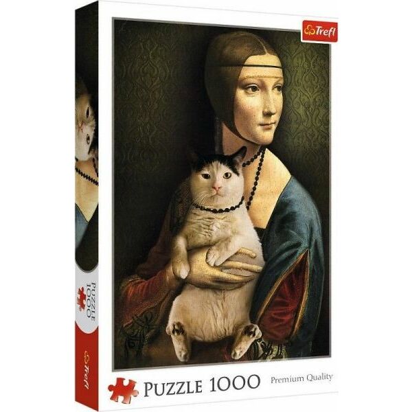 Trefl Puzzle 1000 Dama z kotem