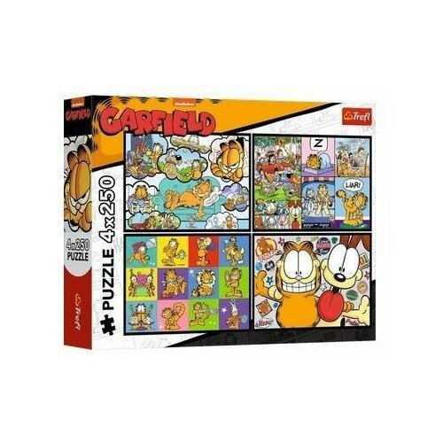 Trefl Puzzle 4x250 Garfield nie lubi