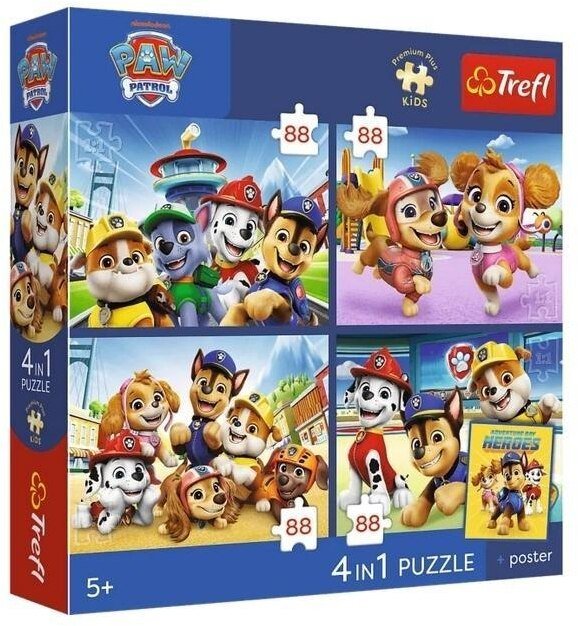 Trefl Puzzle 4x88 PremPlus Kids patrol