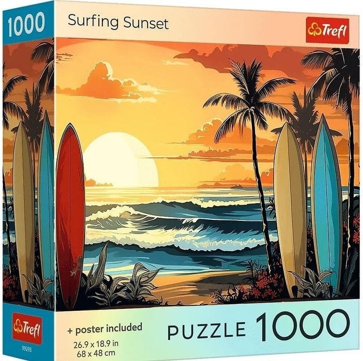 Trefl Puzzle USA Collection: Surfing Sunset