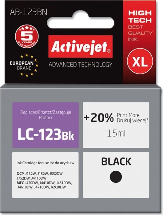 Tusz Activejet Activejet Tusz Activejet AB-123BN