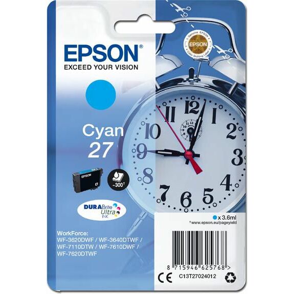 Tusz Epson oryginalny tusz 27, cyan