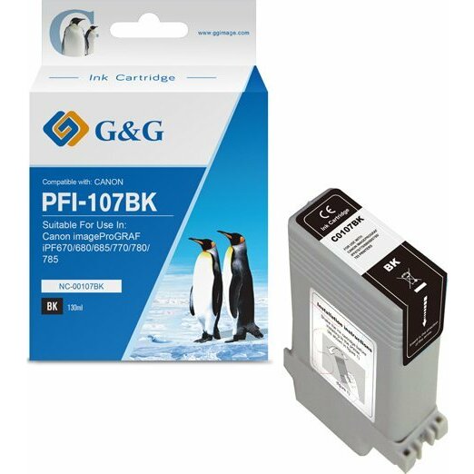 TEXI Tusz G&G  PFI107BK, NC-00107BK, 6705B001