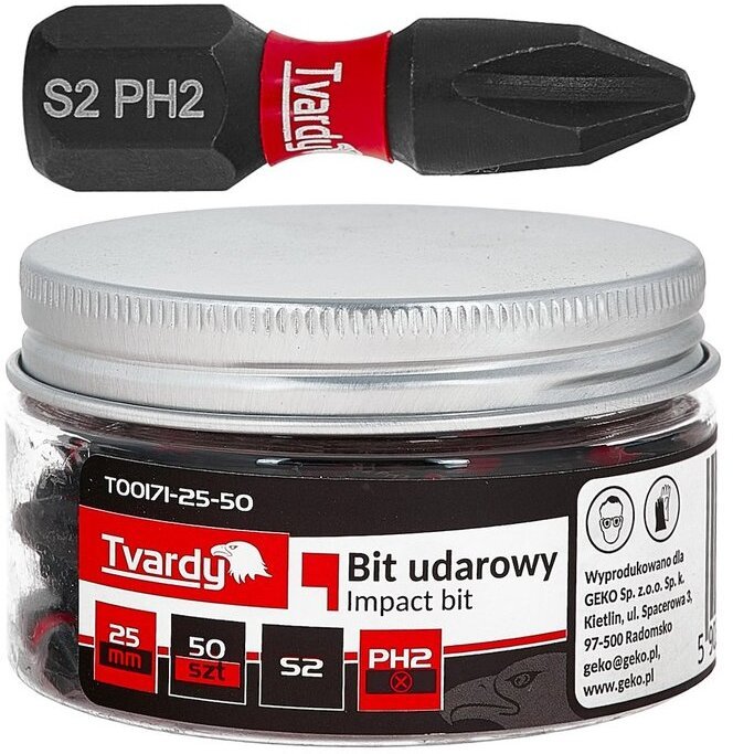 Tvardy Bit PH2 25mm S2- . (500/2000)