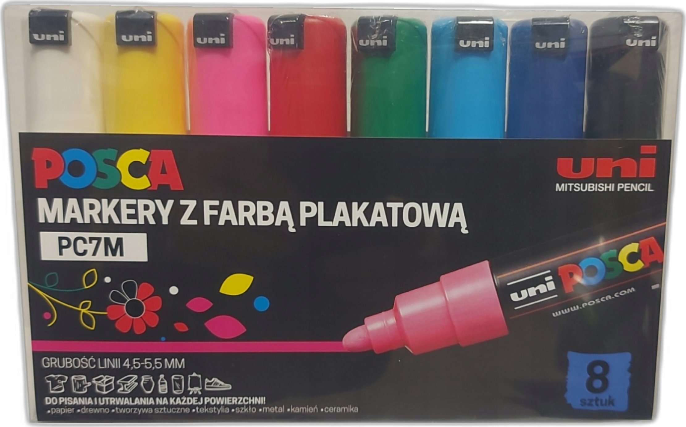 Uni Mitsubishi Pencil Markery plakatowe PC-7M