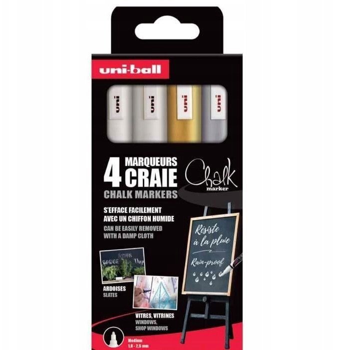 UNIBALL Uni Chalk marker sæt 4