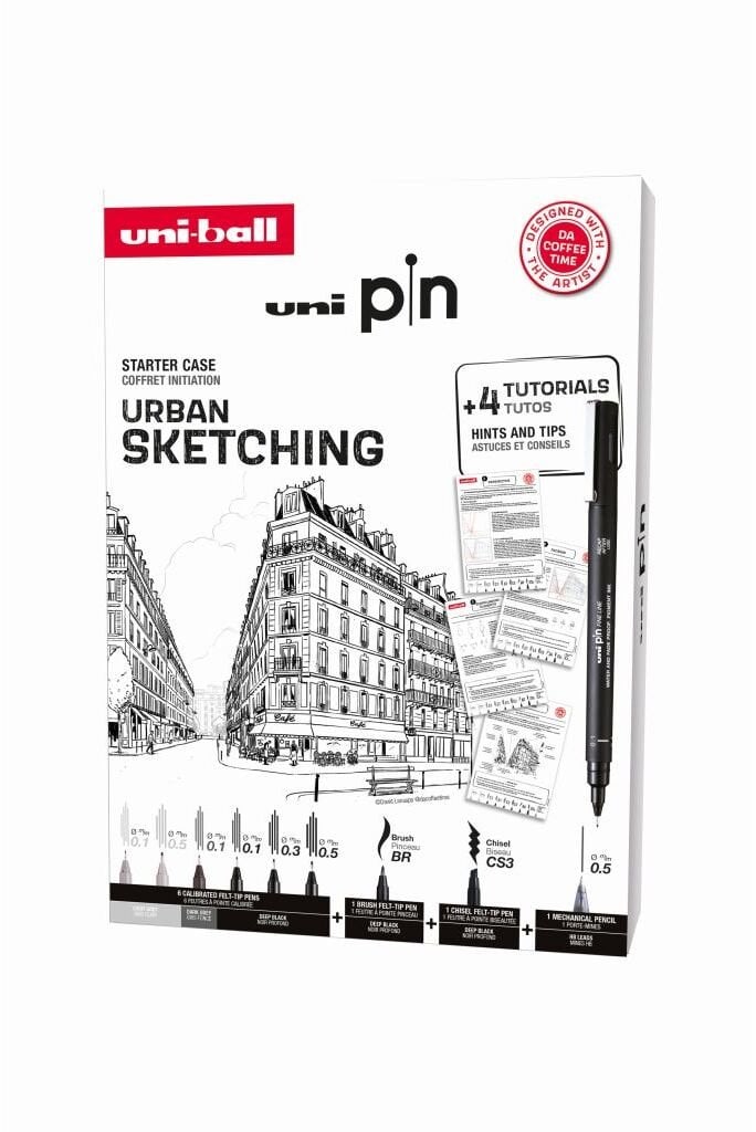 UNIBALL Uni Pin Urban Sketching Box