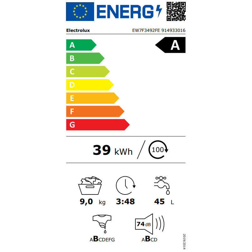 Electrolux Electrolux EW7F3492FE | EW7F3492FE |