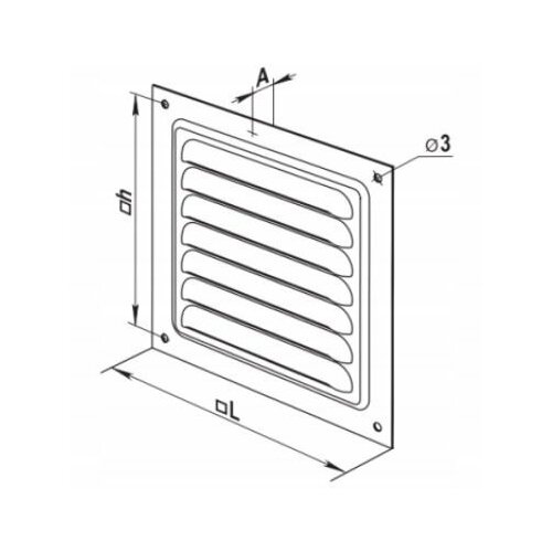 Ventika Osłona wentylacyjna125x125mm malowana proszkowo WM300