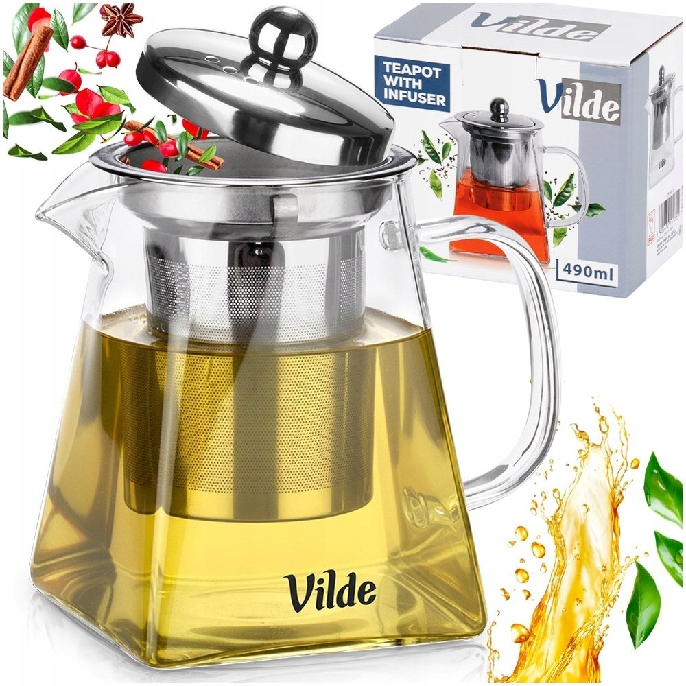 Vilde DZBANEK SZKLANY 490ml Z ZAPARZACZEM