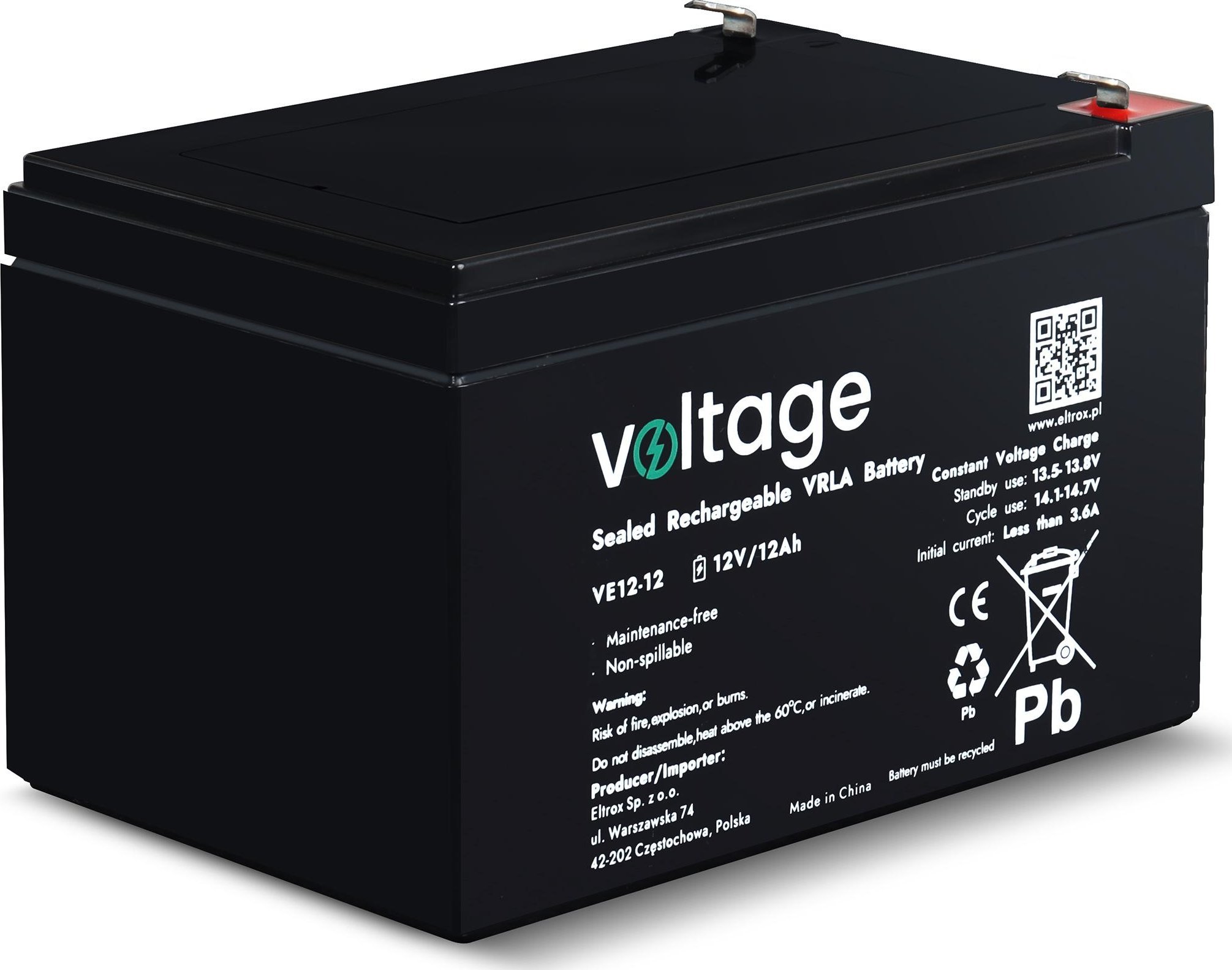 Voltage  AGM 12V 12Ah VE12-12 |