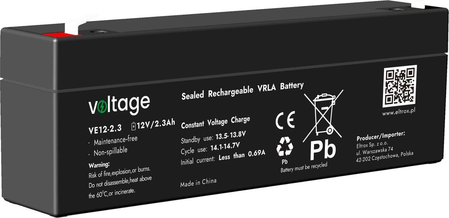 Voltage AGM 12V 2.3Ah VE12-2