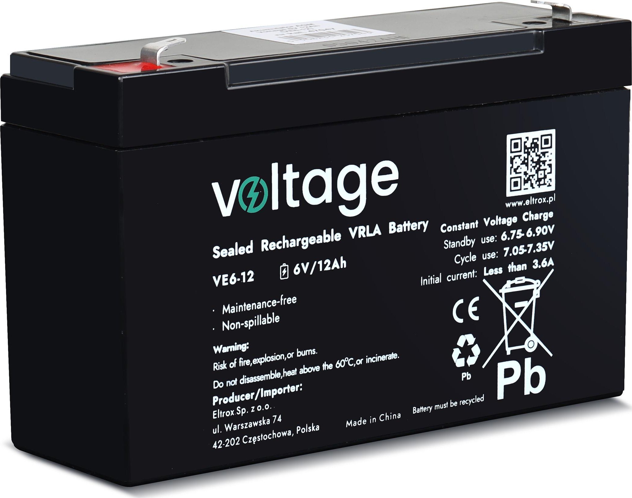 Voltage  AGM 6V 12Ah VE6-12 |