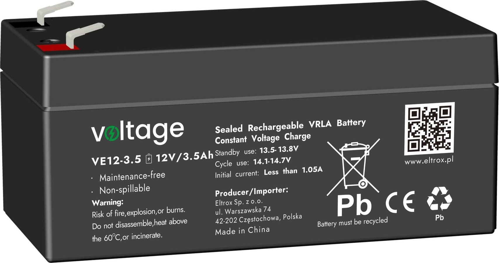 Voltage AGM Voltage 12V 3.5Ah