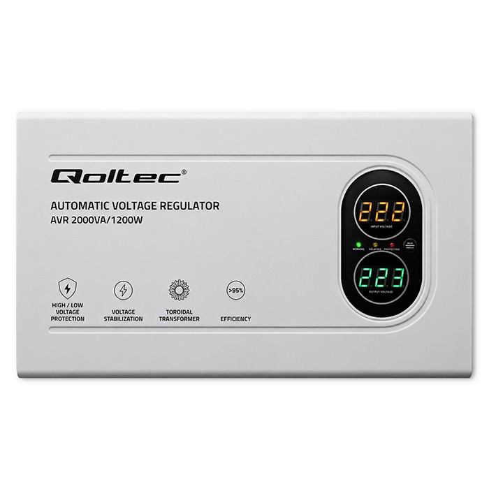 Qoltec Voltage stabilizer AVR 2000VA 1200W