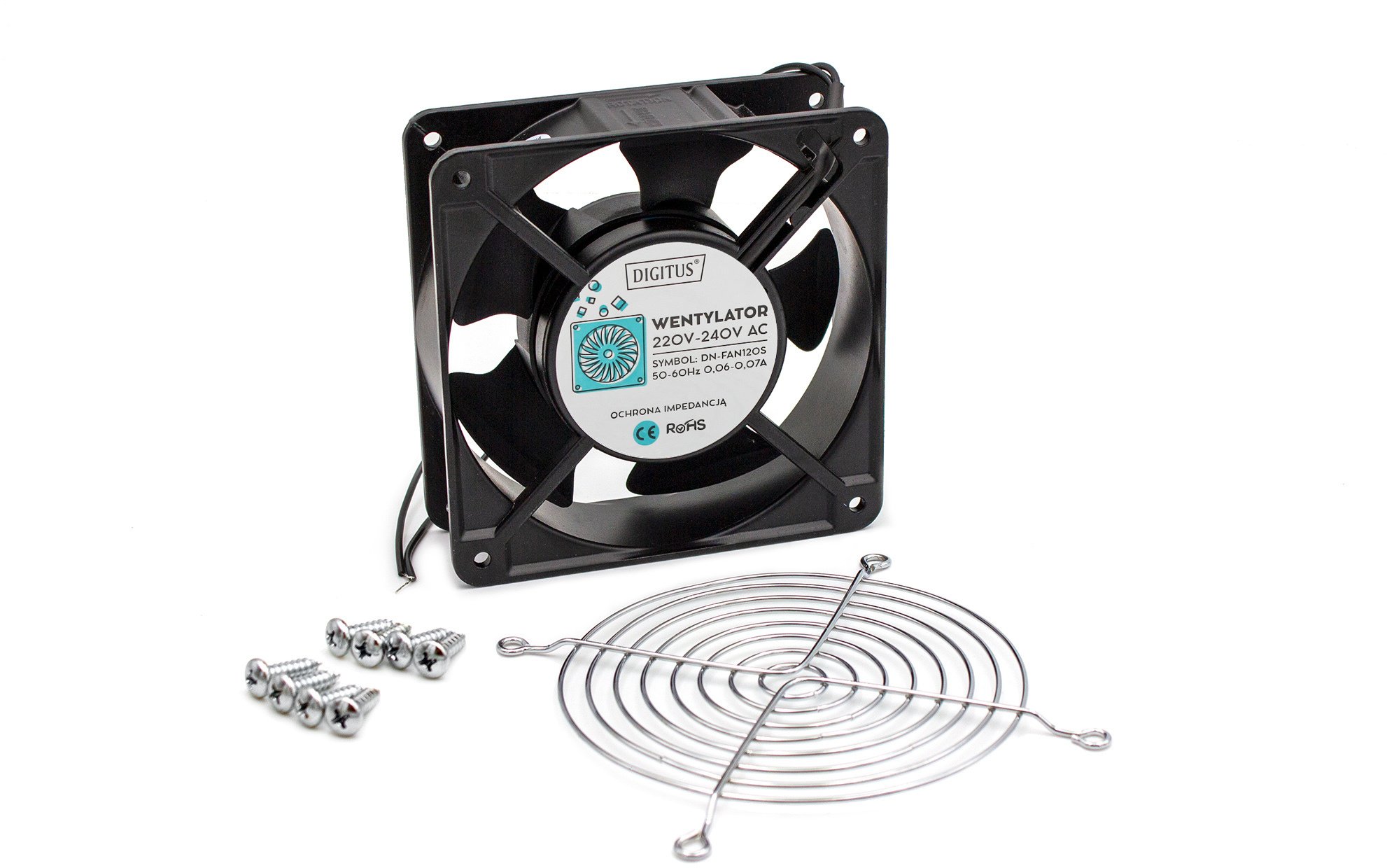Digitus : DN-FAN120S, DN-FAN120/GR, wkręt DN-FAN-M4