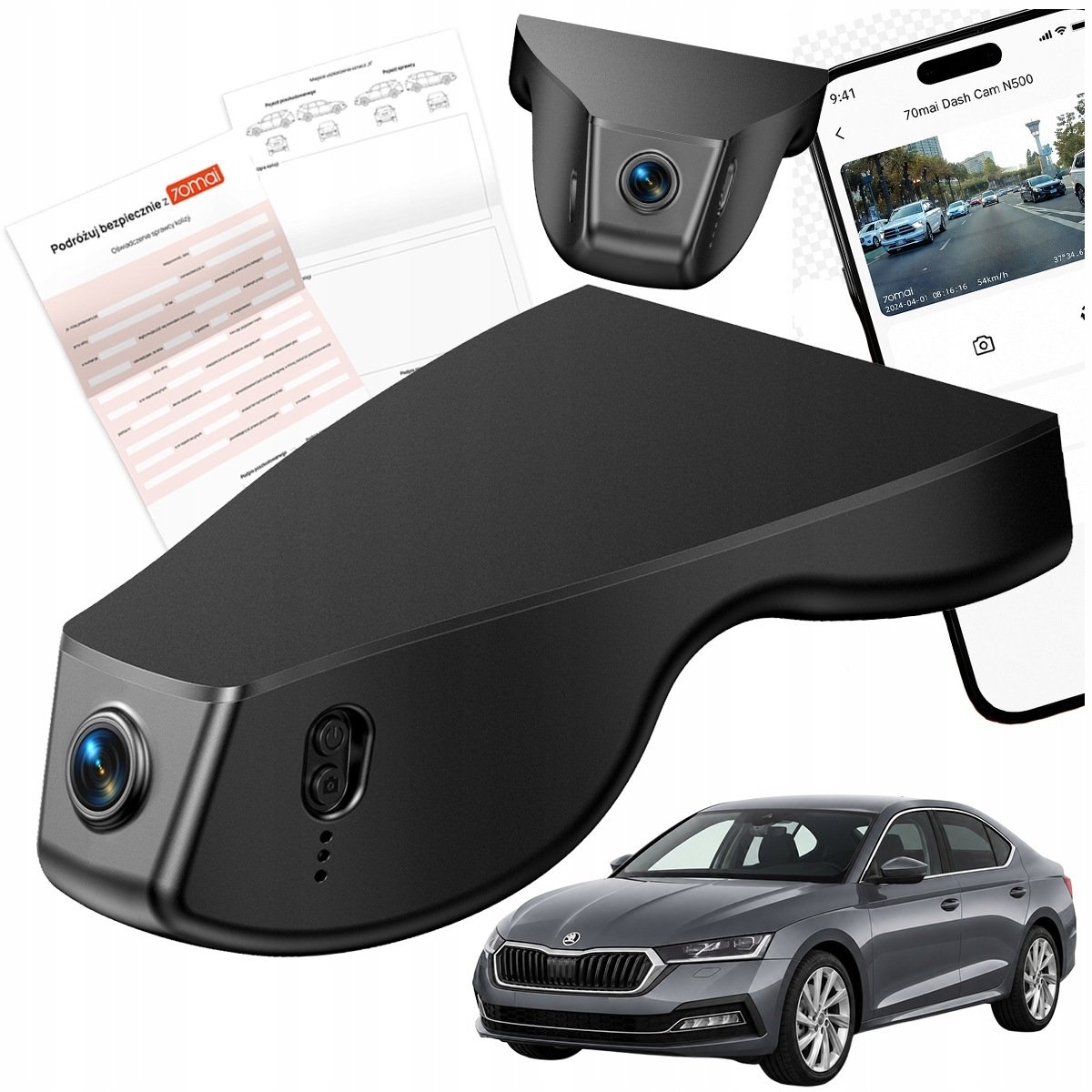 Wideorejestrator 70mai N500 Octavia Grey (6971669789657)