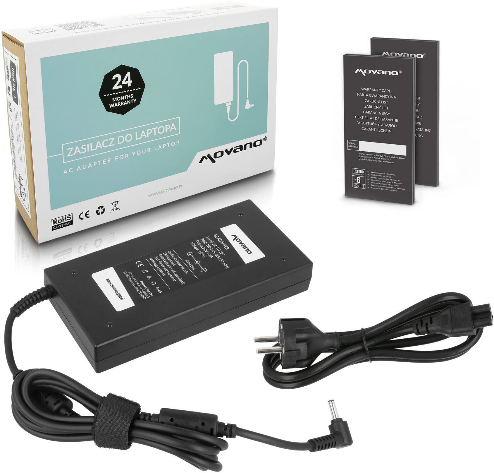Zasilacz do laptopa Movano 180 W
