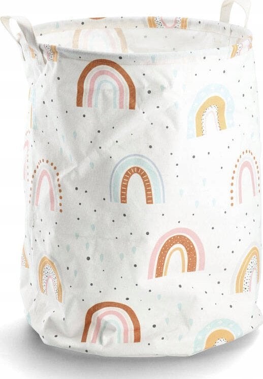 Zeller Laundry hamper "Rainbow", canvas