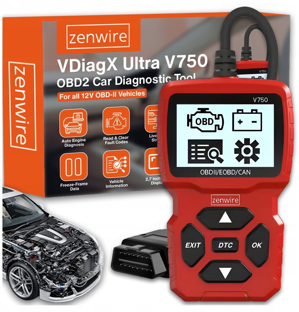 Zenwire Interfejs Tester Skaner Diagnostyczny OBD2