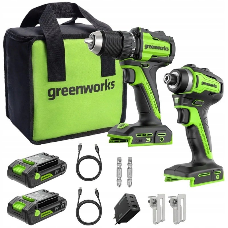 Greenworks 24V CK321 , , , 2x aku 2Ah